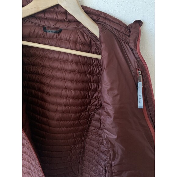 L.L. Bean 850 Down Ultralight Puffer Jacket Packable Burgundy Red Size Medium - Picture 5 of 7